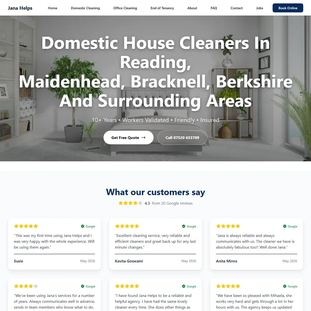 The Jana Helps website